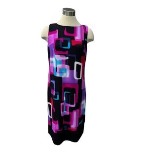 AB Studio Sleeveless Shift Dress Multicolor Size Large